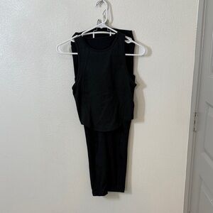 Lululemon Athletica Black Sleeveless Crop Top with matching leggings